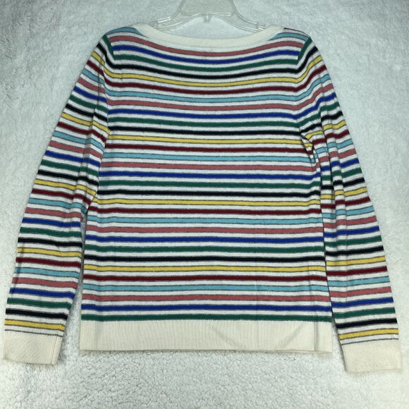 Talbots Sweater Womens Size M Medium Multicolor Stripe Lambswool Blend - Picture 2 of 6